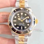 EW Factory Rolex Submariner Date 40 Swiss 3135 Watches - Black And Yellow Gold Bracelet Black Face/Bezel